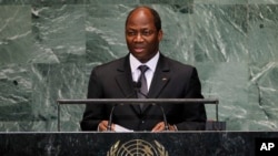 Djibril Bassolé à l'ONU le 28 septembre 2012. (AP Photo/Jason DeCrow)