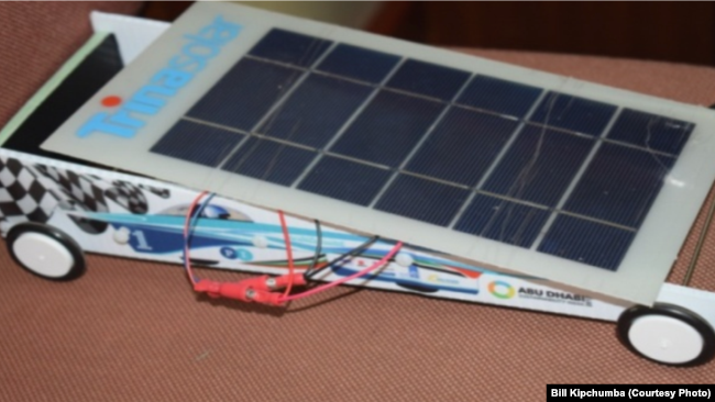 Solar Car designed and Assembled by Riziki Mwaka and Judy Wangoi at the Petroleum Institute.