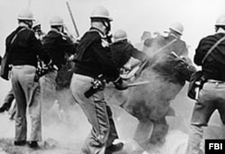 On 'Bloody Sunday,' March 7, 1965, Alabama police attack Selma-to-Montgomery Marchers, injuring about 70 protesters. (Source: FBI)