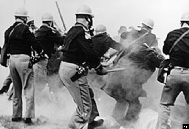 On 'Bloody Sunday,' March 7, 1965, Alabama police attack Selma-to-Montgomery Marchers, injuring about 70 protesters. (Source: FBI)