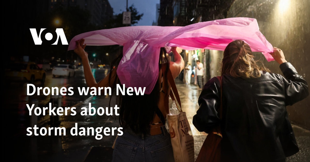 Drones warn New Yorkers about storm dangers