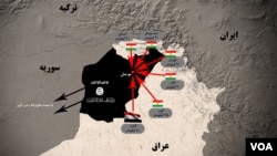 نقشه ای از موقعیت داعش در شمال عراق.