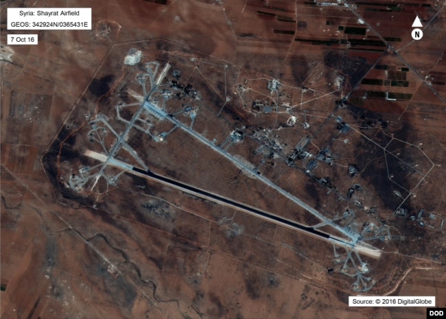 U.S. forces are said to have targeted Shayrat Airfield in western Syria, in retaliation for the chemical weapons attack that American officials believe Syrian government aircraft launched on a rebel-held town with a nerve gas, possibly sarin.