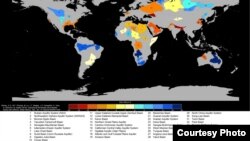 NASA衛星數據顯示,全球37個最大的地下蓄水層中,有21個超過了可持續點,正在走向枯竭。（UC Irvine/NASA/JPL-Caltech）