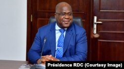 Le président Félix Tshisekedi dirige une réunion interinstitutionnelle à la Cité de l'Union africaine, Kinshasa, le 18 mars 2019. (Twitter/Présidence RDC)