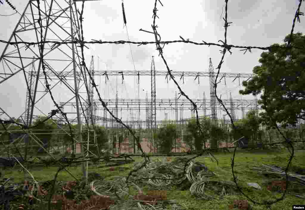 A general view of an electric power station on the outskirts of Jammu, July 31, 2012. 