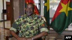 General Gilbert Diendere sits at the presidential palace in Ouagadougou, Sept. 17, 2015.