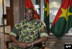 General Gilbert Diendere sits at the presidential palace in Ouagadougou, Sept. 17, 2015.