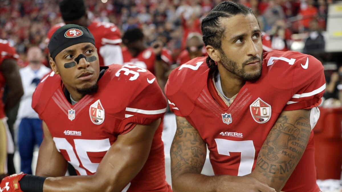 Colin Kaepernick Kneels During National Anthem on 'Monday Night Football' 