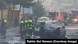 Local da explosão de bomba em Cabul, 10 Jan 2021