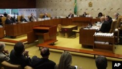 A Supreme Court session is held in Brasilia, Brazil, June 28, 2017. 