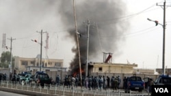 Explosion à Lashkar Gah , la capitale afghane, le 31 juillet 2016.