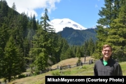 Mount Rainier towered over the landscape throughout Mikah’s visit to northwest Washington State.