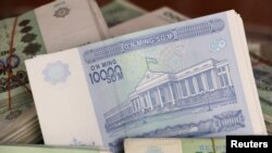 FILE - Uzbekistani Som banknotes are seen in this picture illustration taken May 4, 2017. 