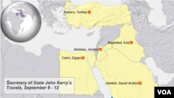 Sec. State John Kerry, travels Sept. 9 -12