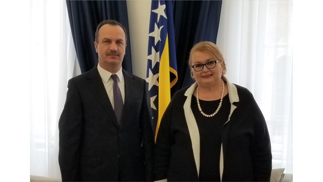 Ministrica vanjskih poslova BiH Bisera Turković i ukrajinski ambasador za BiH Vasilj Kirilič