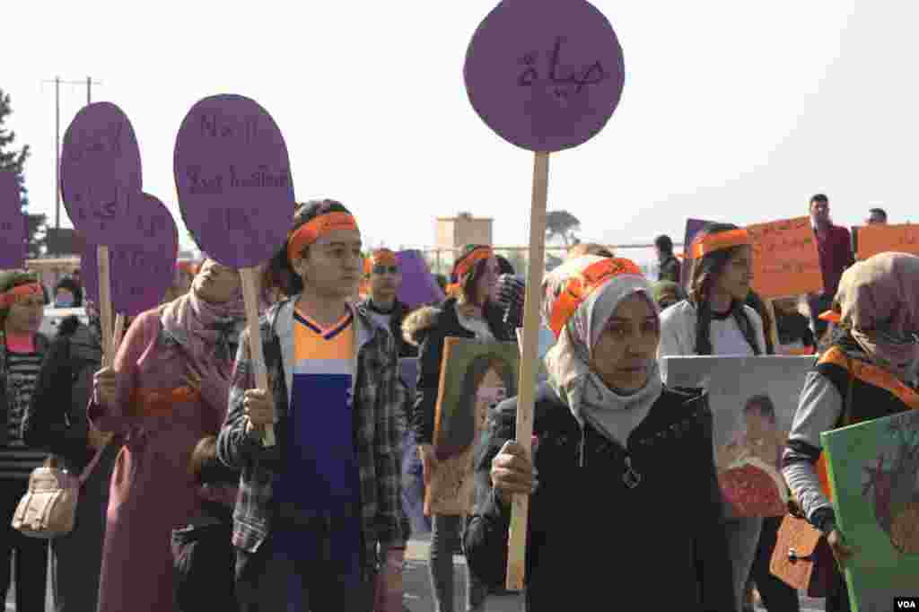 Kurdish women in Syria mark International Day for the Elimination of Violence against