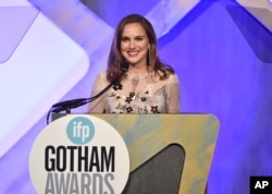 Actress Natalie Portman presents at the 26th Annual Gotham Independent Film Awards at Cipriani Wall Street, Nov. 28, 2016, in New York.