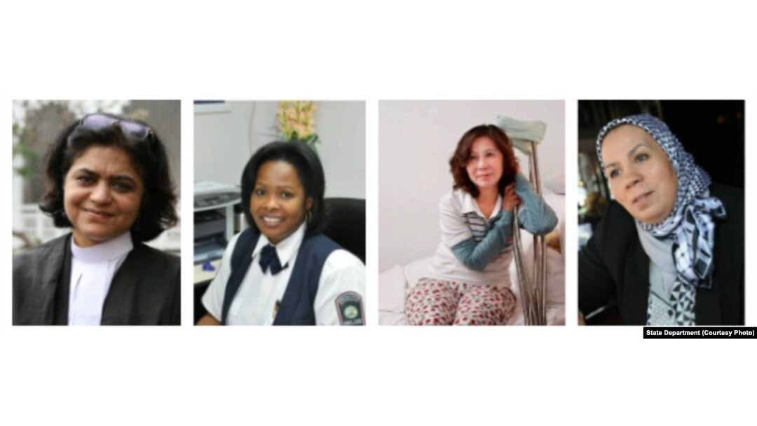 Women of Courage 2016 Awardees (L to R) Sara Hossain, Debra Baptist-Estrada, Ni Yulan and Latifa Iibn Ziaten.