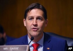 FILE - Sen. Ben Sasse, R-Neb., speaks during a hearing on Capitol Hill, April 27, 2021.