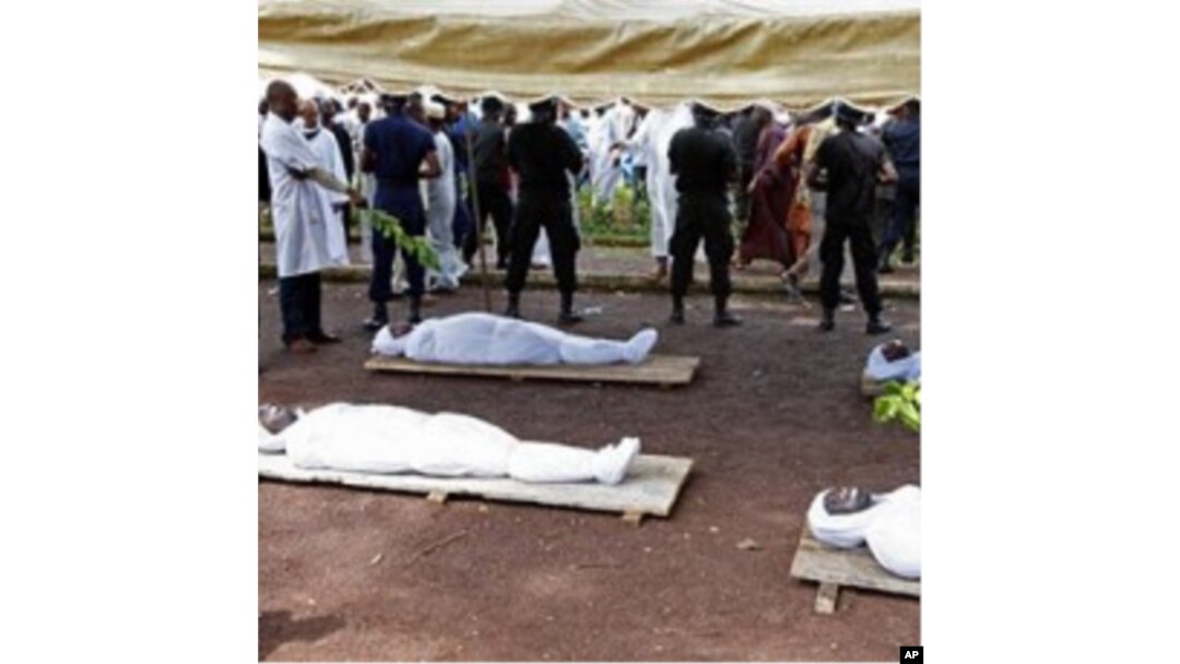 Bodies of people killed during a rally are seen at the capital's main mosque in Conakry, Guinea (File Photo - 02 Oct 2009)