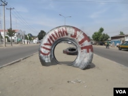 Civilians have been defending their homes from insurgents in Nigeria for years, but more recently they have become known as the "Civilian JTF," Maiduguri, Dec. 1, 2013. (Heather Murdock for VOA)