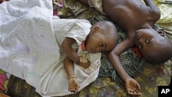 Trẻ em bị bệnh sốt rét được điều trị trong một bệnh viện địa phương ở Walikale, Congo