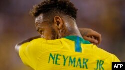 Le Brésilien Neymar lors du match amical contre les Etats-Unis au Metlife Stadium à East Rutherford, New Jersey, le 7 septembre 2018.