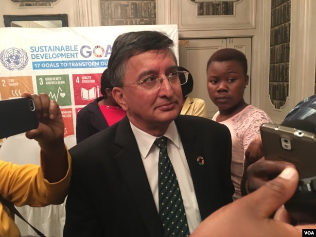 FILE - Bishow Parajuli, the U.N. resident coordinator in Zimbabwe, says recovery is under way in Zimbabwe, March 2017. (S. Mhofu/VOA)