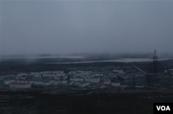 A view of the Russian mining town of Nickel, near the border with Norway.