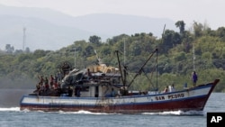 Philippine fishing vessel near the Scarborough Shoal, the focus of a sovereignty dispute between China and The Philippines