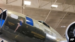 FILE - The B-17 bomber known as the Memphis Belle in the restoration hangar at the National Museum of the U.S. Air Force near Dayton, Ohio.