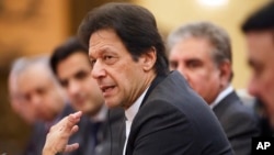 FILE - Pakistan"s Prime Minister Imran Khan is seen during talks in beijing, China, Nov. 2, 2018.