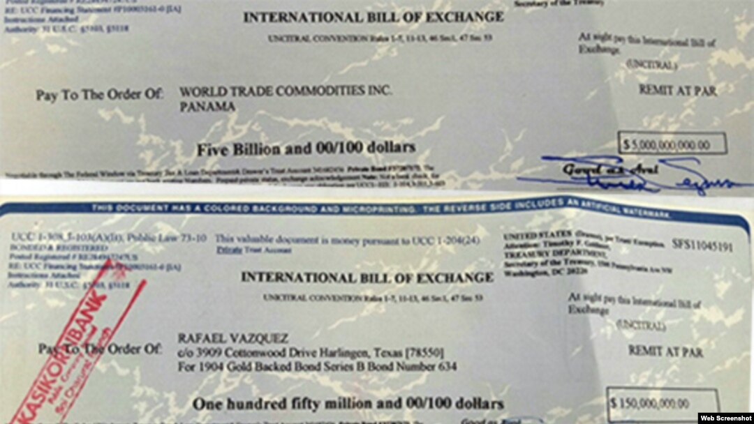 Hai tờ hối phiếu của ông Rafael Vazquez Flores (Ảnh: VNExpress)