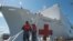 The USNS Mercy, a Navy hospital ship, is seen docked at Naval Base San Diego, March 18, 2020.