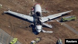 7月6日韓亞飛機失事現場。