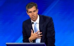 FILE - Former Rep. Beto O'Rourke delivers his closing statement at the end of the 2020 Democratic U.S. presidential debate in Houston, Sept. 12, 2019.