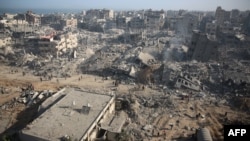FILE - A general view shows the destruction in the area surrounding Gaza's Shifa hospital after the Israeli military withdrew from the complex housing the hospital on April 1, 2024, amid the ongoing battles between Israel and the Hamas militant group.
