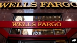 Salah satu kantor cabang Bank Wells Fargo di New York. 