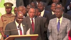 Rais Uhuru alipotangazwa mshindi wa urais nchini Kenya hivi leo.