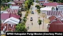 Sejumla rumah warga di Kabupaten Parigi Moutong yang terendam banjir, Selasa, 3 September 2024. (Foto: BPBD Kabupaten Parigi Moutong)