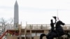 Construction workers build a reviewing stand for the upcoming presidential inauguration near the White House in Washington, US, Dec. 11, 2016