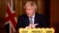 Britain's Prime Minister Boris Johnson takes part in a virtual press conference inside 10 Downing Street in central London on Jan. 7, 2021.