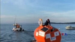 2018-12-28 美國之音視頻新聞: 一名法國人駕駛自製木桶船開始橫渡大西洋