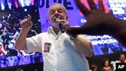 Brazil's former President Luiz Inacio Lula da Silva speaks during the opening of the National Congress of Education Experts in Brasilia, Brazil, Jan. 12, 2017. 