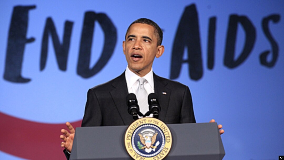 U.S. President Barack Obama delivers remarks at a World AIDS Day event at George Washington University in Washington, December 1, 2011.