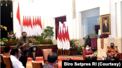 Presiden Jokowi mengundang pimpinan parpol koalisi dì Istana Merdeka, Jakarta, Rabu, 25 Agustus 2021. (Foto: Courtesy/Biro Setpres)