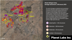 Satellite images analyzed by the U.K.-based DX Open Network, an open-source investigations group, show that two refugee camps, Hitsats and Shimelba, which had hosted 25,000 Eritrean refugees, have been demolished.