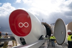 Virgin Hyperloop test in Las Vegas, Nevada, Nov. 9, 2020.