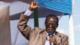 FILE - South Sudan's vice president James Wani Igga makes a speech during his visit to the Mangateen Internal Displaced persons (IDPs) center in Juba on Nov. 17, 2018.